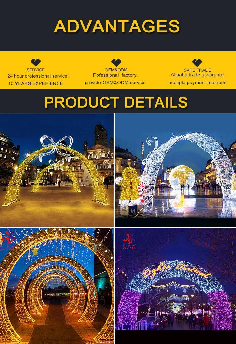 2021 Christmas Decoration 3D LED Street Arch Motif Lights