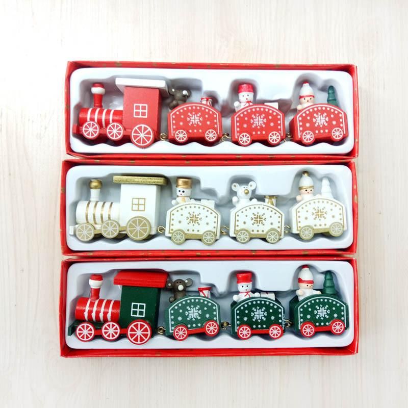 Children Wooden Christmas Gift Table Decoration Thomas Train Car Blocks Educational Toys