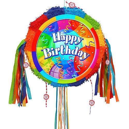 Happy Birthday Pinata, Pinata for Birthday Party, Circle Pinata