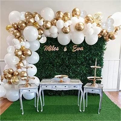 White Wedding Party Decorations with Chrome Metallic Gold Confetti Balloons DIY Pure Innocent White Gold Balloon Garland Kit