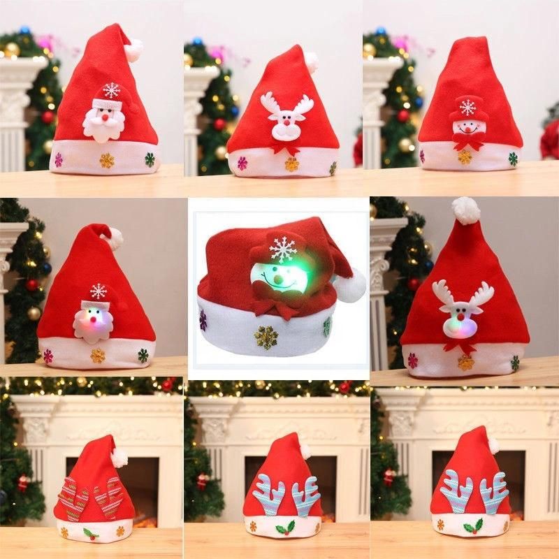 Gorro Navidad LED Lighting Christmas Hats Adult Christmas Santa Hat Decorative New Year Decoration Noel Christmas Decoration