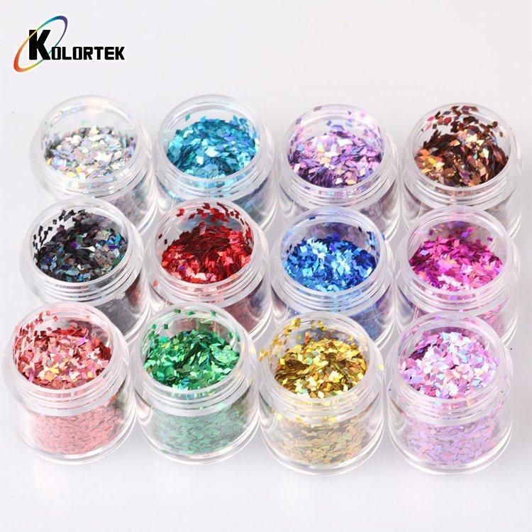 Kolortek Hot Sale Multi Color Shaped Colorful Chunky Mix Glitter DIY Craft Decoration Chunky Body Glitter Festival Glitter