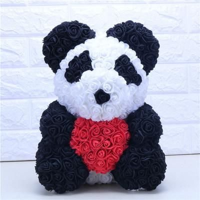 Teddy Rose Bear with Box Artificial PE Flower Bear Rose Valentine&prime;s Day for Girlfriend Women Wife Mother&prime;s Day Gifts
