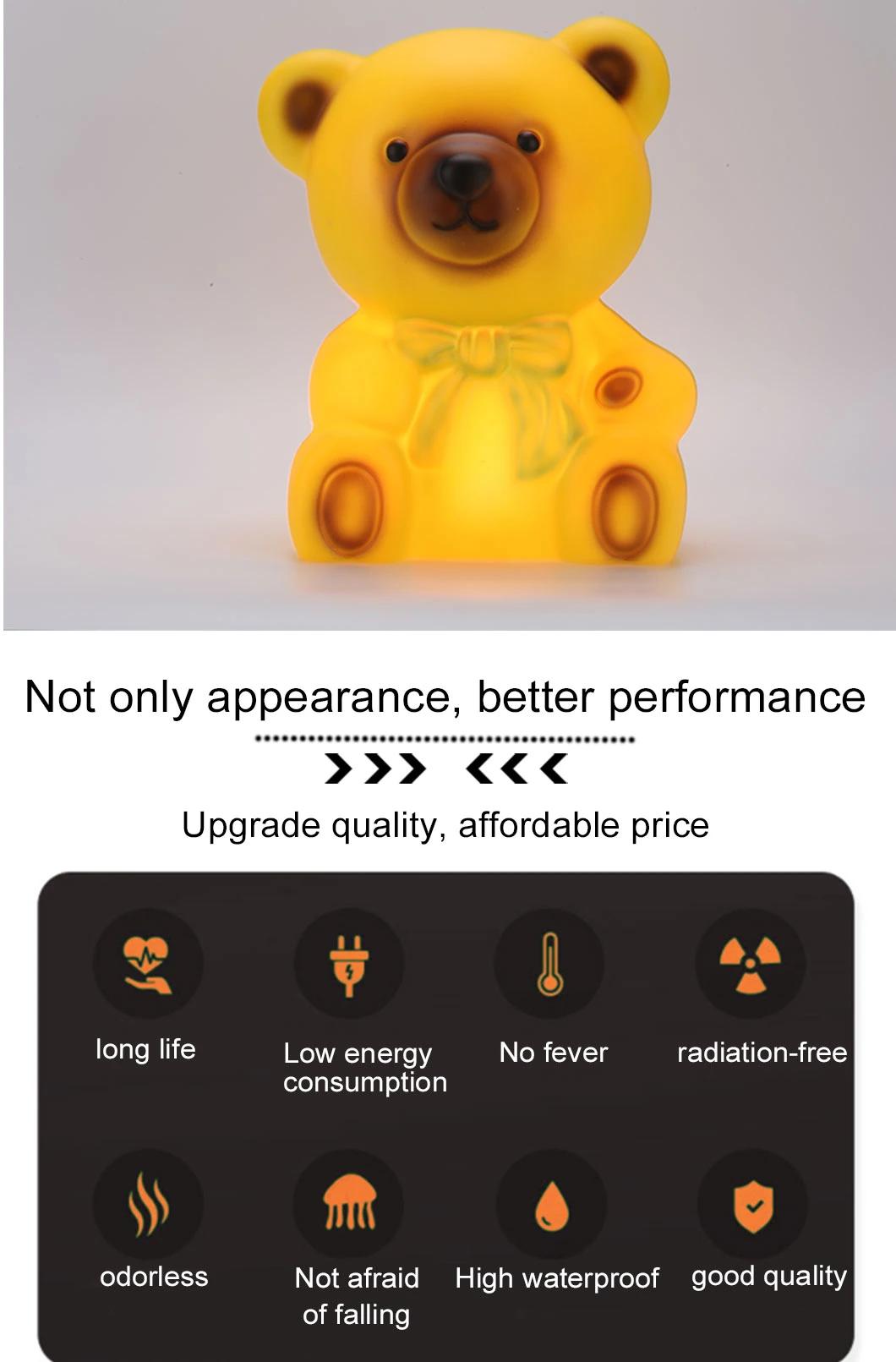 Cute Plastic Bear Decoration Night Light