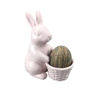 Pink Ceramic Cute Rabbit Egg Cup for Easter Gift