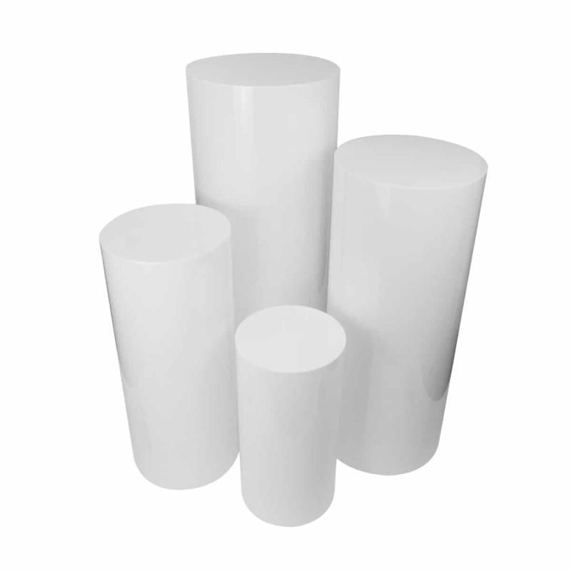 Acrylic Pillar Pedestal White Display Riser Tall Wedding Cylinder Plinth for Party