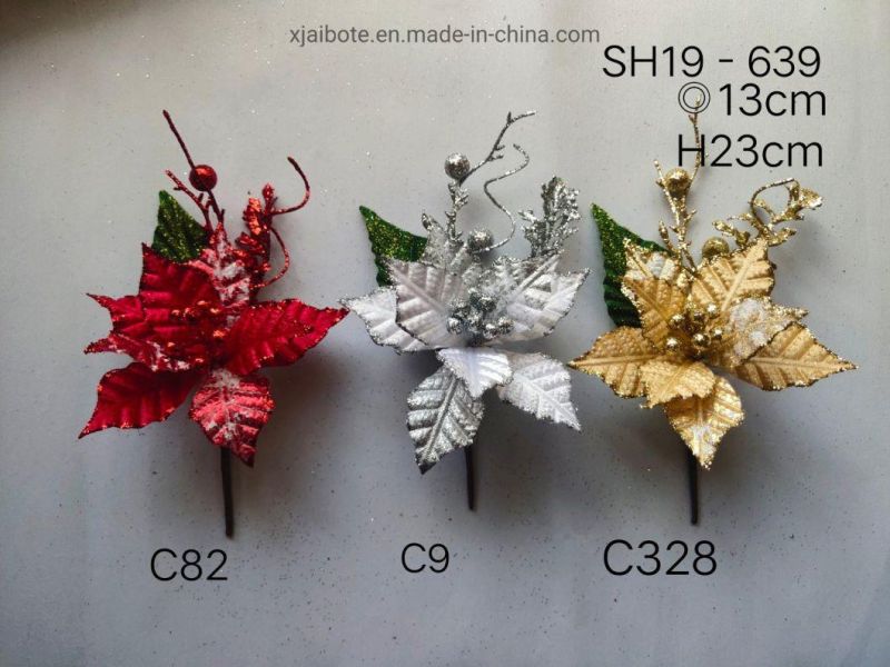 Wholesale Artificial Flowers Picks for Christmas Decoration Xmas Ornament