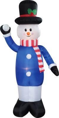8FT Christmas Snowman with Gentleman Hat Inflatable Indoor Outdoor LED Yard Decoration