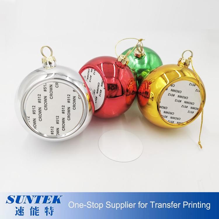 High Quality Christmas Tree Decoration Colorful 8cm Round Sublimation Blank Christmas Ornament Balls Plastic