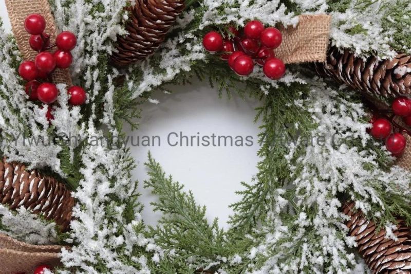 2020 New Design High Quality Christmas PE White Wreath for Holiday Wedding Party Decoration Supplies Hook Ornament Craft Gifts