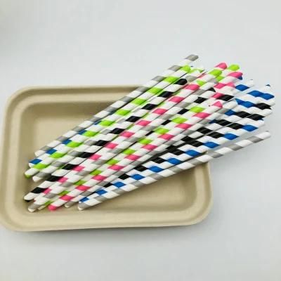 Wholesale Biodegradable Disposable Recycle Polka DOT Paper Straws