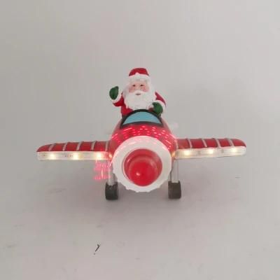 Santa Claus Gifts and Aircraft Crafts Ornaments with LED Lights
