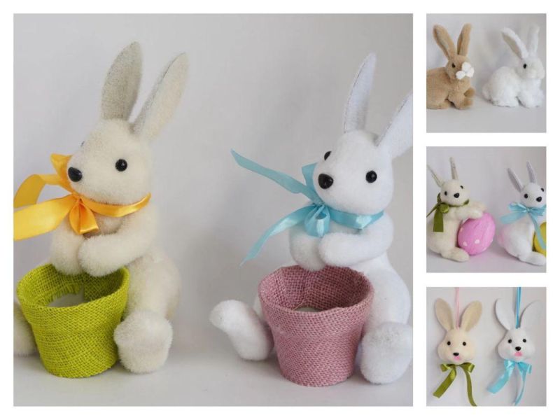 Factory Handmade Home Decor Foam Rabbit Basket Easter Decoration Bunny