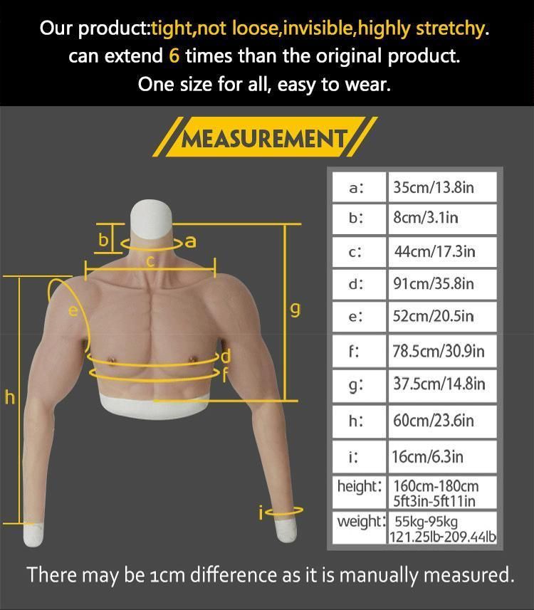 Boyi Realistic Cosplay Male Fake Belly Bodysuit Muscular Chest Crossdresser Macho Artificial Man Muscle Suit