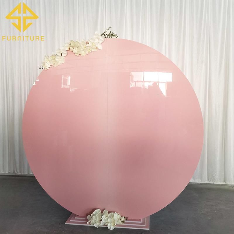 Acrylic Pink Round PVC Stand Wedding Decoration Backdrop Events Party Decor Background Wall