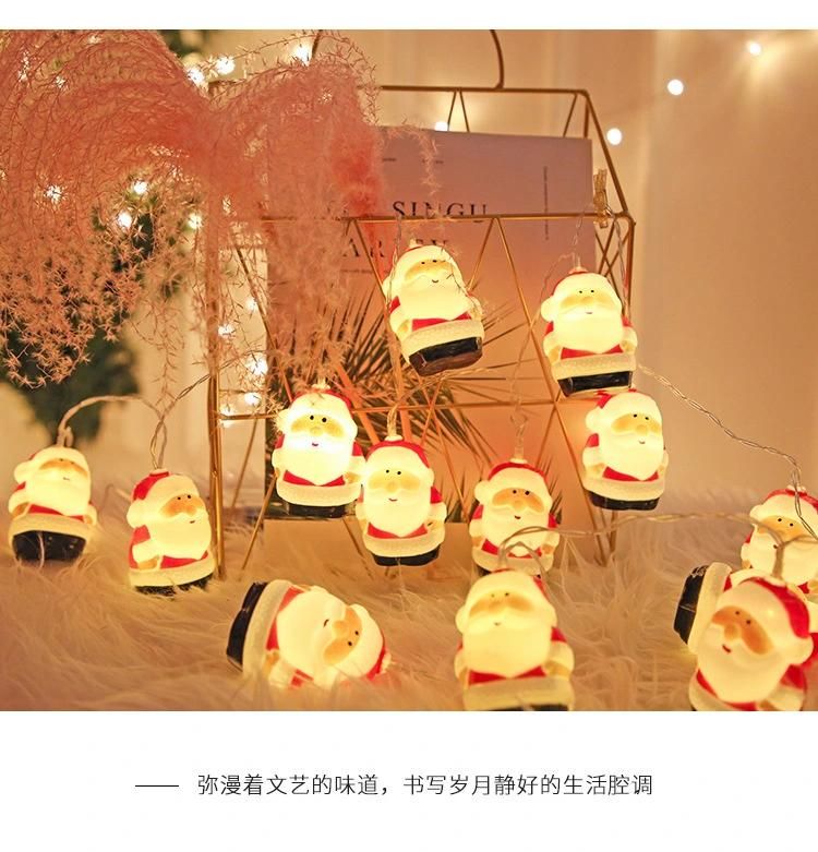 Garland Merry Christmas Decor for Home Xmas New Year 2022 Snowman Santa Claus String Light