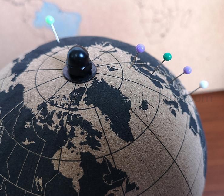 8 Inch Teaching Cork Globe with Push Pins Desktop Decoration Promotional Gift Office Decoration