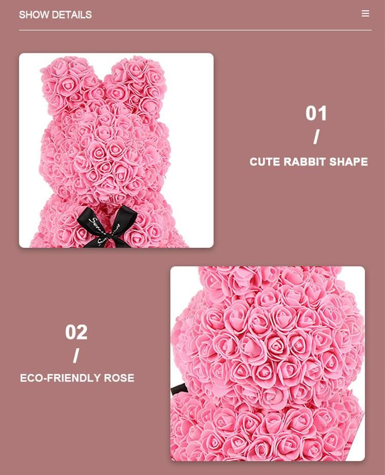 Inunion Factory Wholesale PE Bunny Rose Teddy Bear for Easter Gift Foam Rabbit