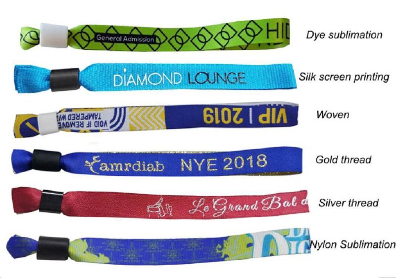 Custom Embroidered Fabric Woven Bracelet for Festival Event