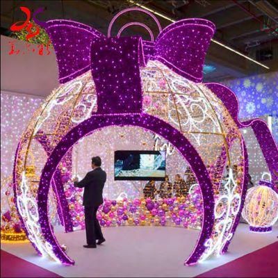 Outdoor Lighting 3D Illuminated Giant Arch Christmas Ball Motif Lights