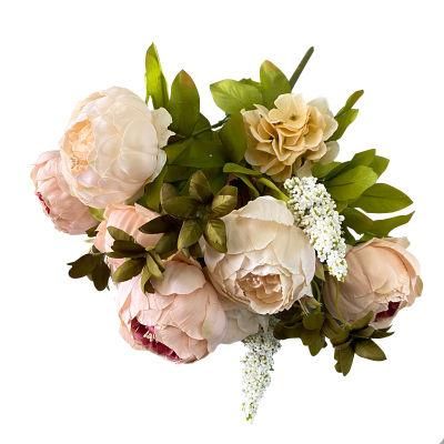 Factory Wholesale Luxury Artificial Peony Flower Bunches for Wedding Decoration