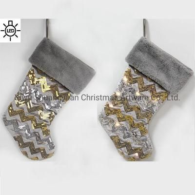 LED Light up Gift Holders Fireplace Hanging Ornament Holiday Party Christmas Decor Supplies New Year Gifts Christmas Stocking