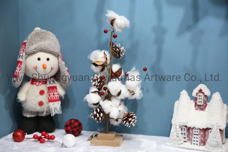 New Design Christmas Pine Needle with White Wreath for Holiday Wedding Party Decoration Supplies Hook Ornament Craft Gifts