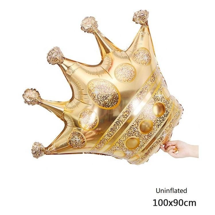 Large Medium Small Balloon Party Decoration Gold Crown Foil Balloons