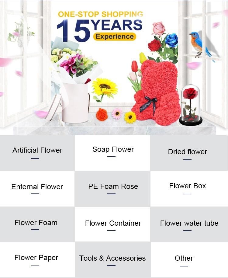 Mother′s Day Gift Bouquet Factory Direct Artificial Sunflower 20 Flowers Box Sunflower Soap Flower Head 8cm