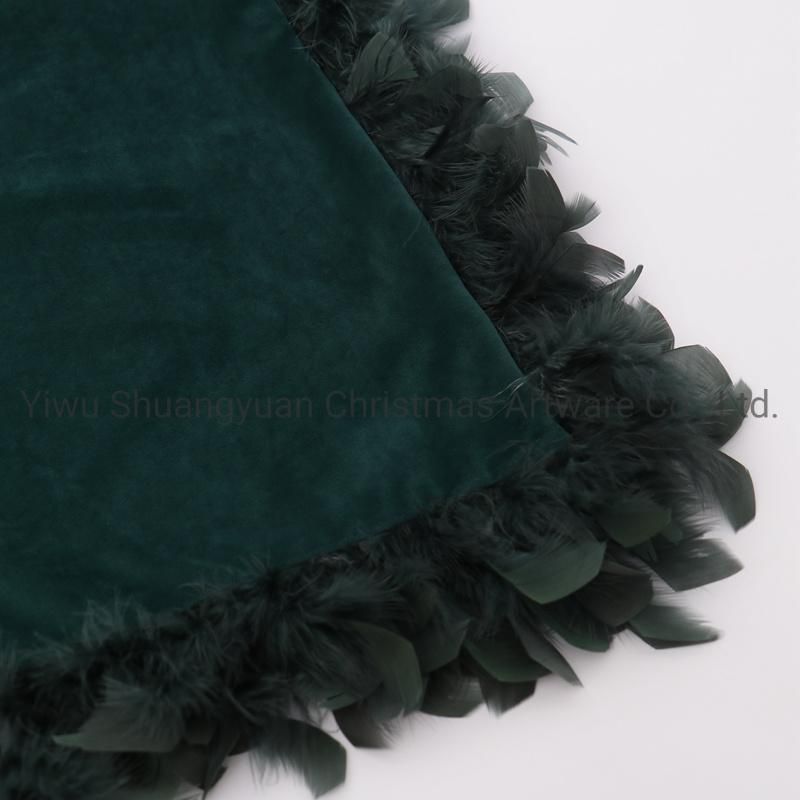 New Design Christmas Bolster Pillow with Feather for Holiday Wedding Party Home Decoration Hook Ornament Craft Gifts