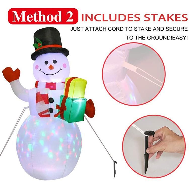 Merry Christmas Colorful LED Lights 5FT High Inflatable Christmas Snowman