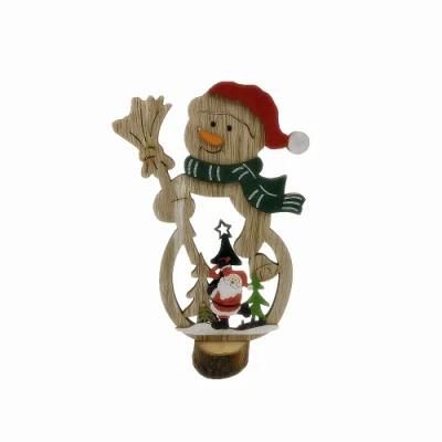 Wood Material Christmas Snowman Ornaments for Holiday Decorations