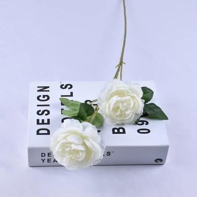 Artificial Peony Flower Head Vantage Peony Silk Plastic Plants with Stem for Home Decoration Wedding Party Garden Bar Festival Holiday