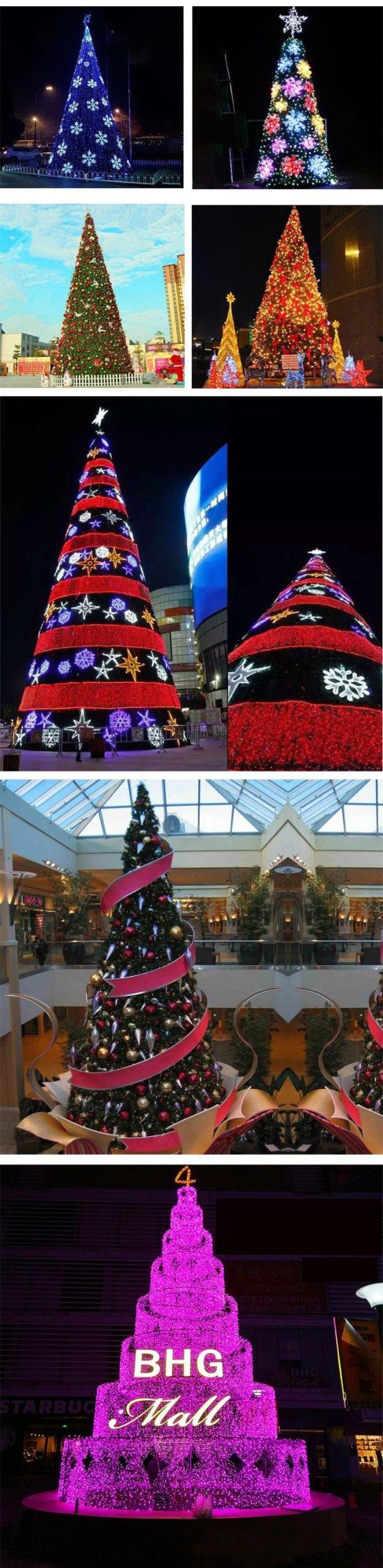 Customized Christmas Decorations LED Lighted Giant Christmas Tree