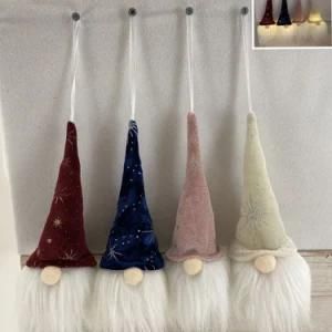 7cm LED Gnome Fabric Ornament for Christmas Decor