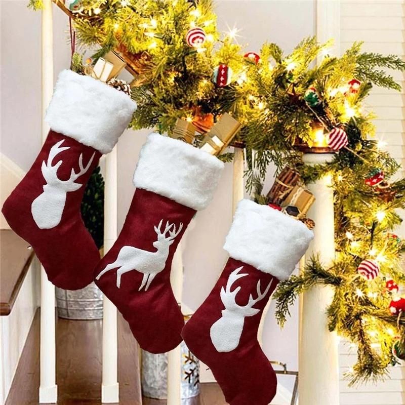 Christmas Socks Gift Candy Bag Decorations for New Year 2022