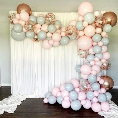 Pink and Gray Balloon Arch Kit Set Balloon 4D Foil Confetti Balloon