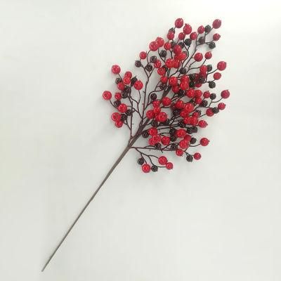 Hot Sale Christmas Pine Needle Pine Cone Cuttings Flower Gold Silver and Red Christmas Fruit Tree Cuttings