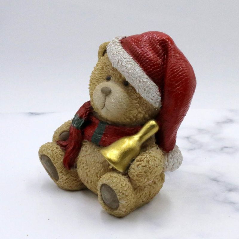 Creative Christmas Resin Teddy Bear Cake Topper Decoration