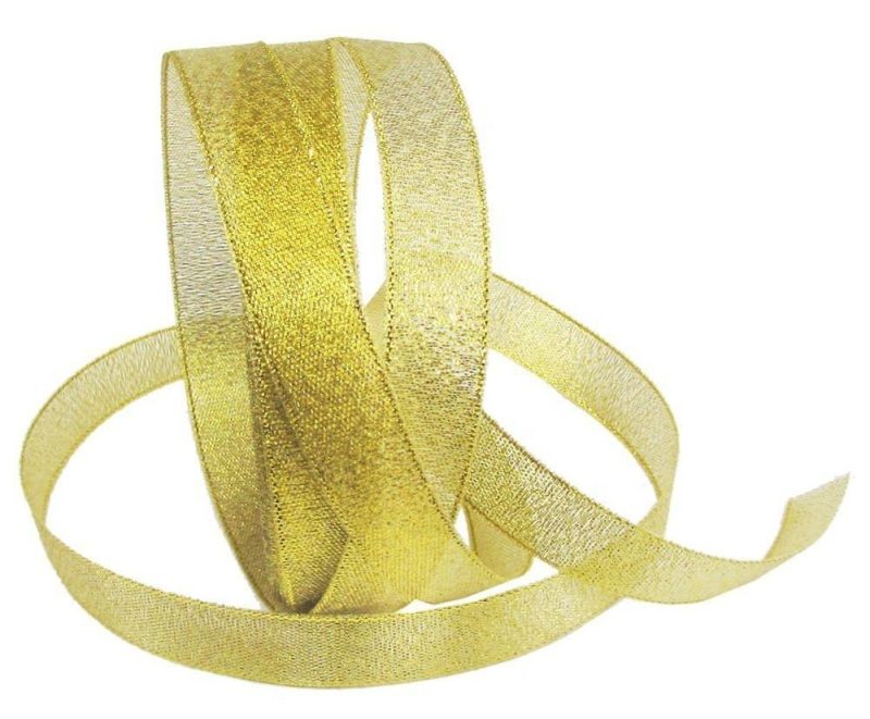 Christmas Glitter Gold and Silver Metallic Decorative Ribbon