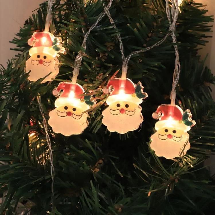 Santa Claus LED String Lights Christmas Tree Snowman Decorative String Lights Festive LED Room Battery Christmas Snowman String Lights