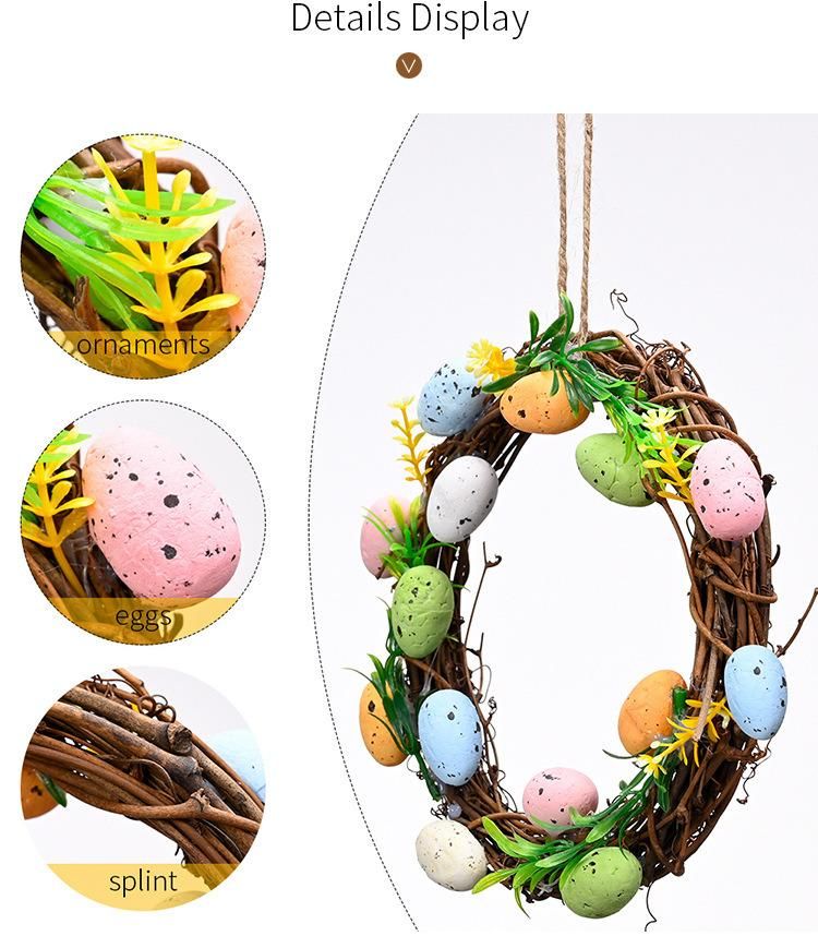 Artificial Pink Christmas Easter Wreath Wedding Scene Decoration Holiday Window Hanging Wreath