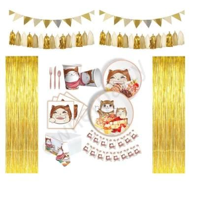 White Paper Plates and Napkins Cups Silverware Serves 25 Sets for Birthday Party Supplies Set