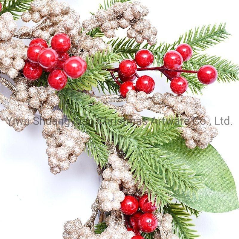 New Design High Quality Christmas PE White Wreath for Holiday Wedding Party Decoration Supplies Hook Ornament