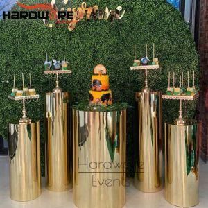 Round Golden Metal Event Wedding Decoration Flower Stand