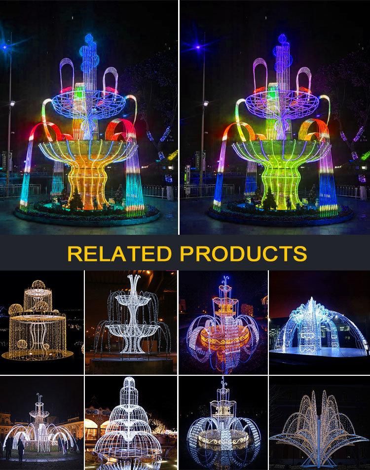 New Year Festival Decoration LED 3D Structure Fountain Motif Lights