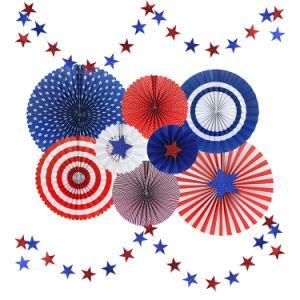 Umiss Paper Craft Fan Independence Day Holiday Decoration Party Supply