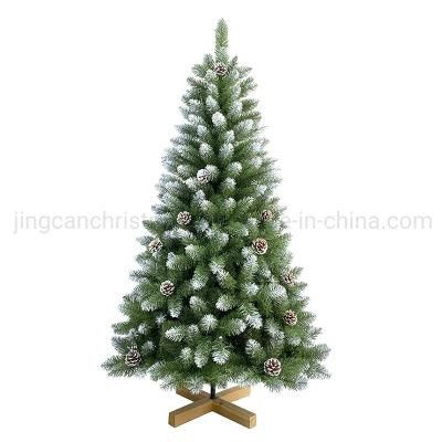 Artificial Green PVC Christmas Tree with Wooden Stand