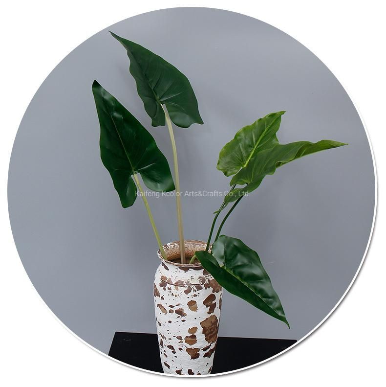 Home Decoraive Green Plastic Alocasia Artificial Leaves for Sale