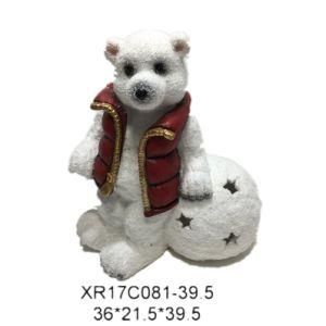 Quanzhou Factory Sales Polyresin/Resin Craft Christmas LED Light Bear